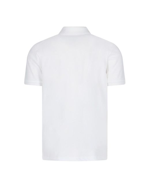 Moncler White Logo Polo Shirt for men