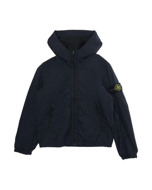 Stone Island Blue Kids Hooded Jacket Polyamide for men