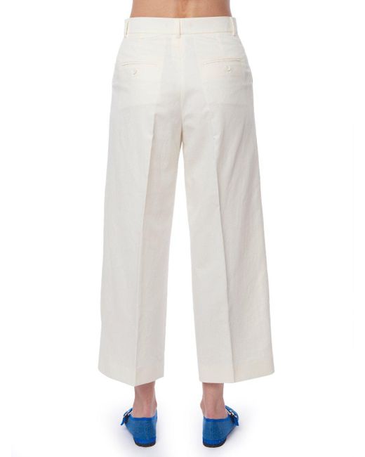 Weekend by Maxmara White Wide Leg Cropped Trousers