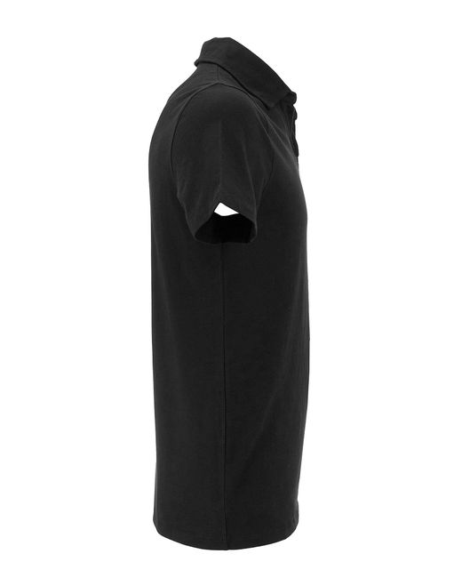 Majestic Filatures Black V-Neck Short-Sleeved Polo Shirt for men