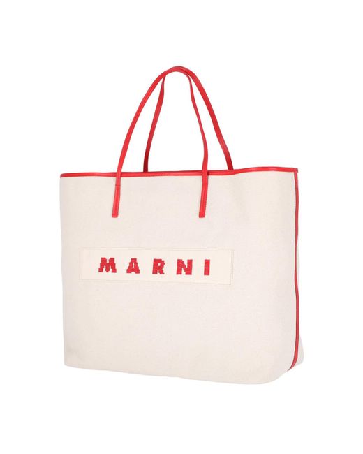 Marni Pink Logo Tote Bag
