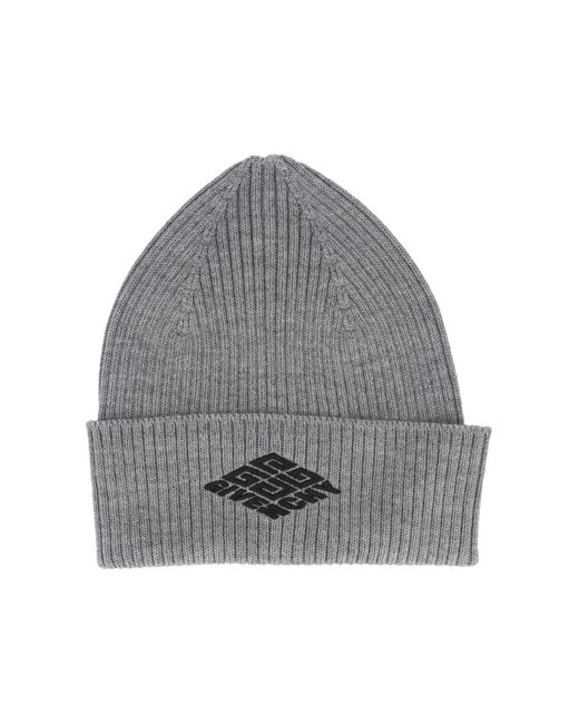 Givenchy Gray 4G Logo Wool Beanie for men