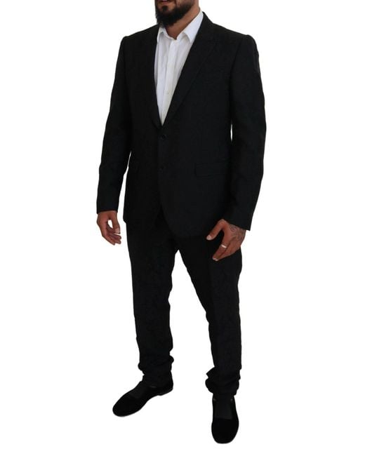 Dolce & Gabbana Black Martini Slim Fit Designer Suit for men
