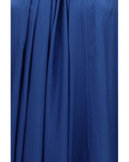 Zimmermann Blue Aster Pleated Pearl Dress Silk