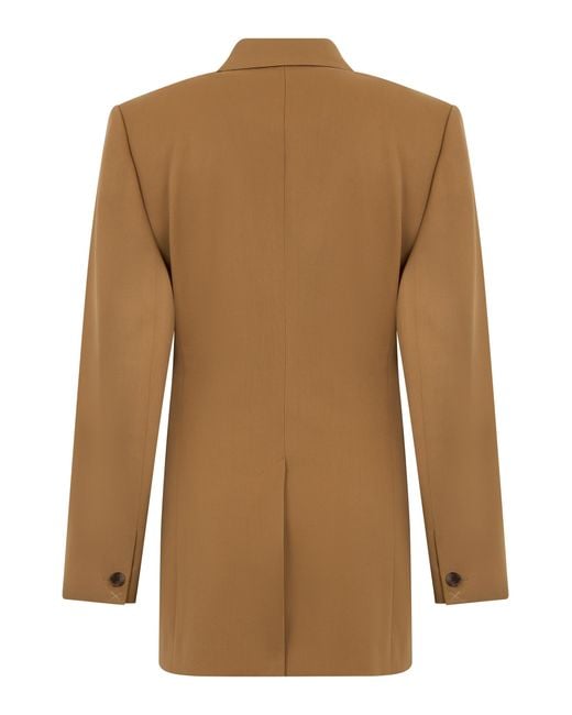 Céline Brown Wool Jacket Diagonal Pattern Blazers