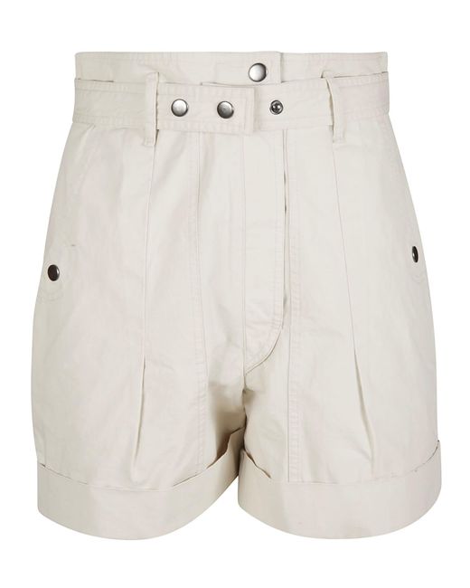 Isabel Marant Cotton Roscoe Shorts in Ecru (Natural) - Lyst