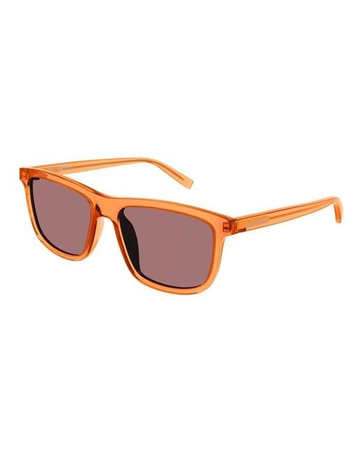 Saint Laurent Brown Sunglasses Square Full Rim, Transparent Frame And Lens Sl501005 for men
