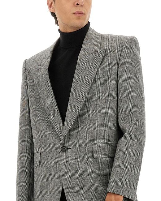Saint Laurent Gray Single-Breasted Wool Flannel Jacket for men