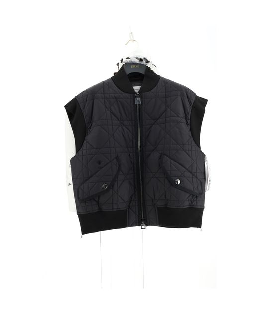 Dior Black Quilted Vest Cannage Knitwear