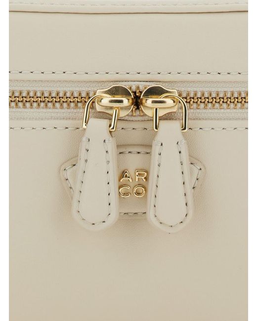 Marc Jacobs Natural 'The Vanity Bag' Crossbody Bag With Removable Shoulder Strap And Logo Lettering On The Front