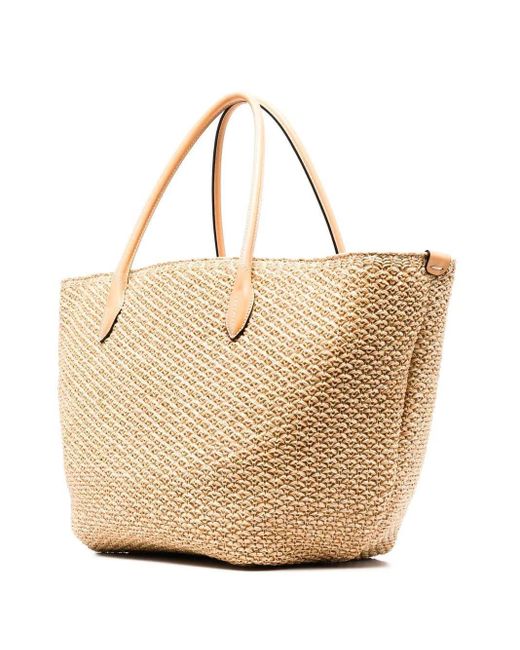 monogram straw tote