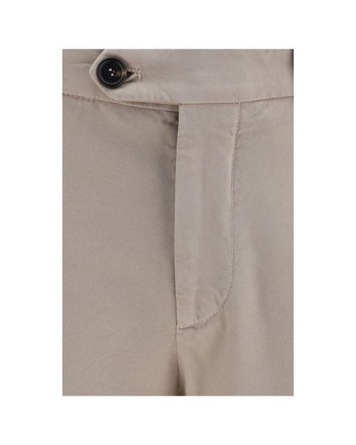 Brunello Cucinelli Natural Beige Cotton Casual Pants for men