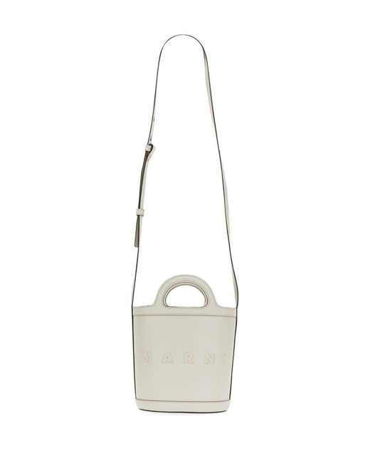 Marni White Tropicalia Small Bucket Bag