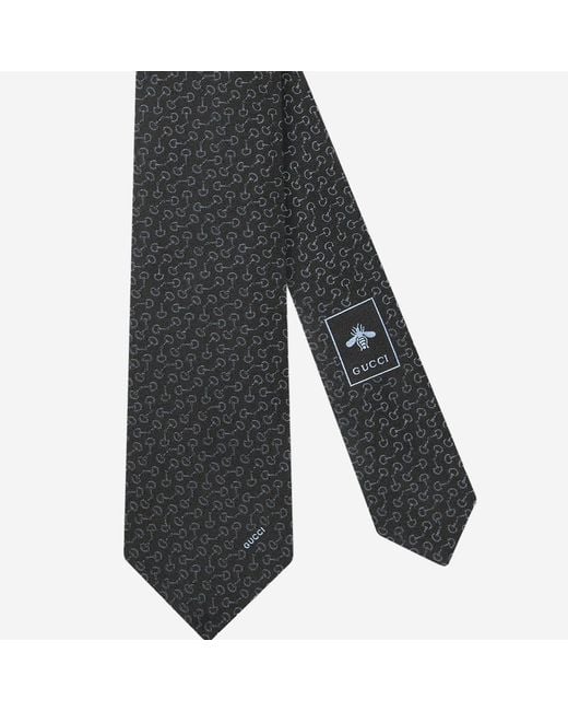 Gucci Gray Jacquard Silk Tie Ties & Bow for men