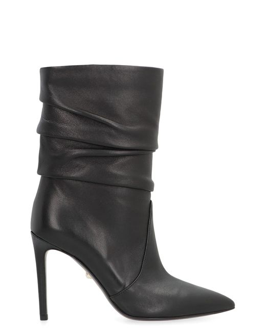 ALEVI Black Calipso Leather Ankle Boots
