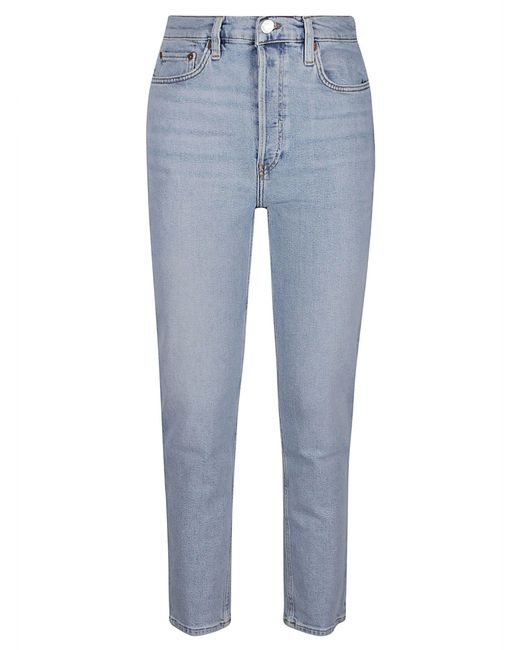 Re/done Blue 90S High Rise Ankle Crop Jeans