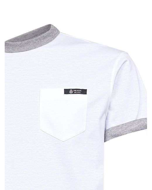 Prada White Reversible Cotton T-Shirt T-Shirts for men