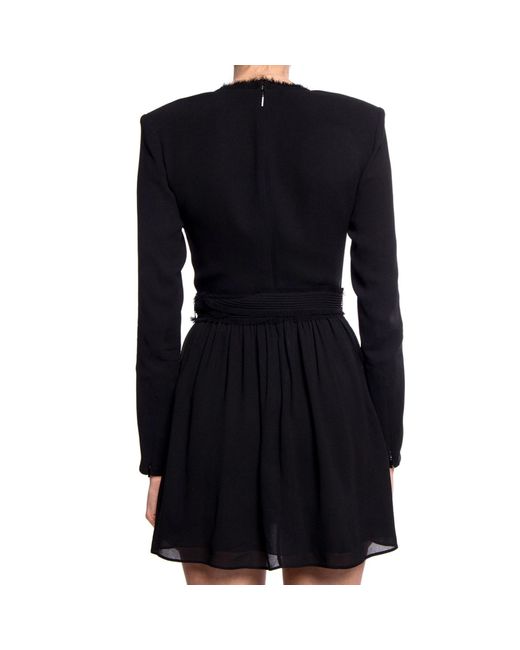 Saint Laurent Black Long Sleeves Dress