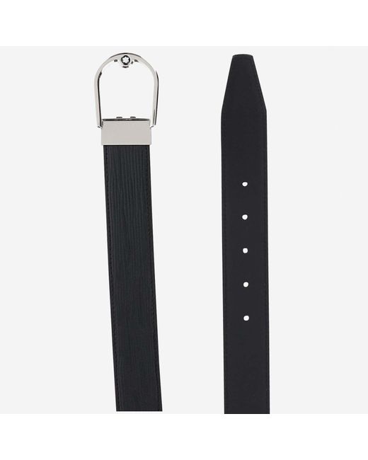 Montblanc Black 35 Mm Belt With Reversible Horseshoe Buckle for men