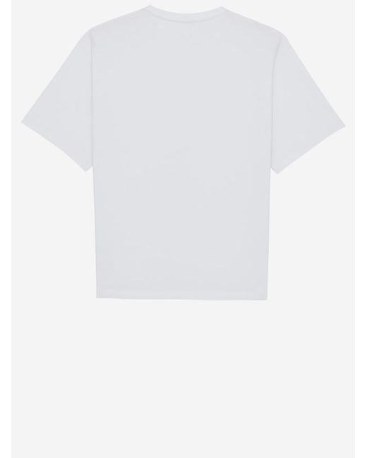 Saint Laurent White Cotton T-Shirt With Logo for men