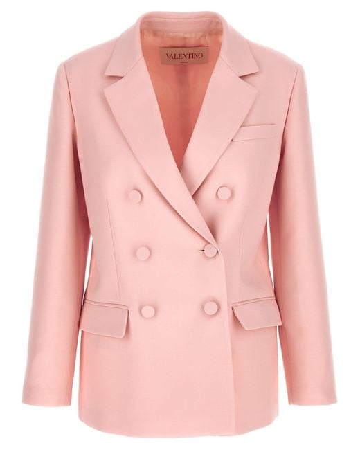 Valentino Garavani Pink Double-Breasted Blazer