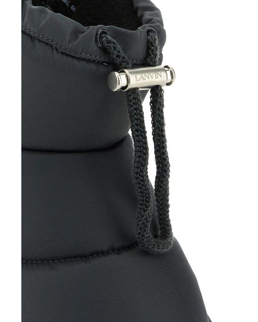 Lanvin Black Graphite Fabric Curb Snow Ankle Boots for men