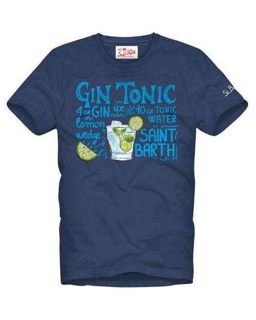 Mc2 Saint Barth T-shirt Blu Con Stampa Gin Tonic Tshirtman00500b in Blue  for Men | Lyst