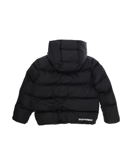 DSquared² Black Down Jacket Tech Fabric Polyamide Padded for men