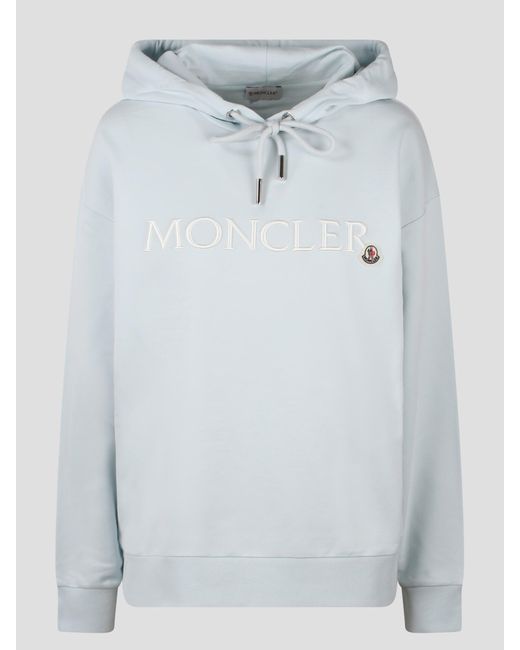 Moncler Blue Embroidered Logo Hoodie