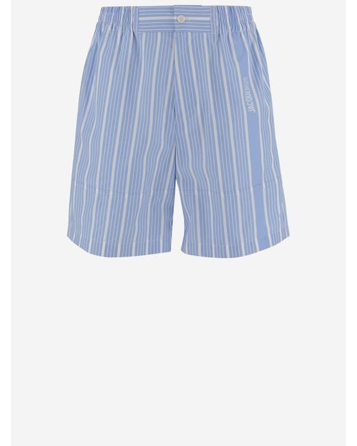 Jacquemus Blue Aloe Cotton Short Pants for men