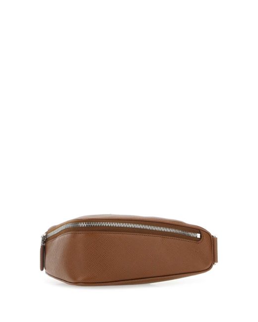 Prada Brown Leather Belt Bag for men