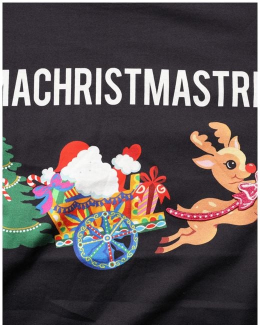 Dolce & Gabbana Blue #Iamachristmastree Print Cotton T-Shirt