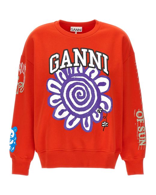 Ganni Red Magic Power Sweatshirt