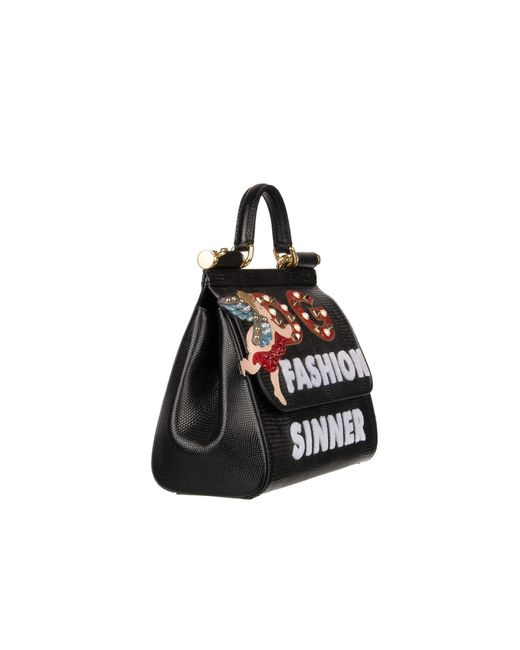 Dolce & Gabbana Black Fashion Sinner Angel Sicily Bag
