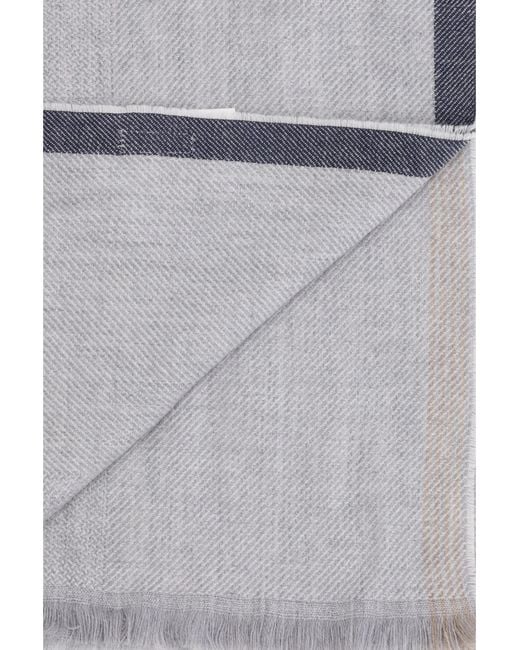 Brunello Cucinelli Gray Cashmere Scarf for men