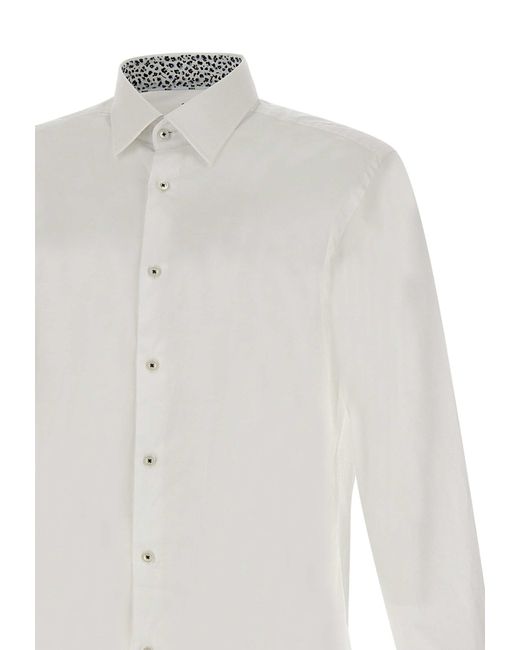 Boss White H-Hank Easy Iron Cotton Shirt for men