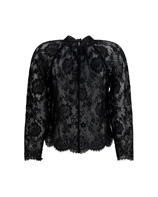 Self-Portrait Black Lace Blouse Polyamide Jacket