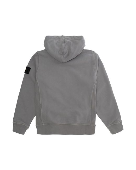 Stone Island Gray Hooded Sweatshirt Hoods & Sweatshirts for men