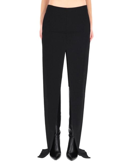 Rick Owens Black Long Skirt With Center Slits Wool