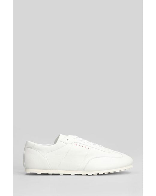 Marni White Softy Soccer Sneakers for men