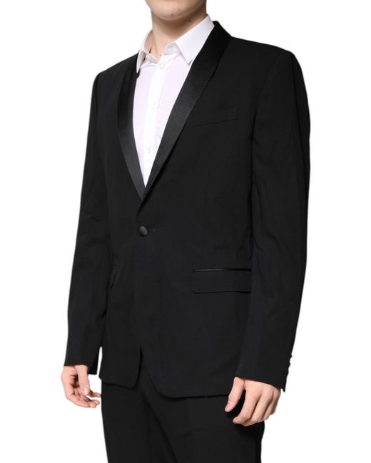 Dolce & Gabbana Black Wool Single Breasted 2 Piece Suit for men