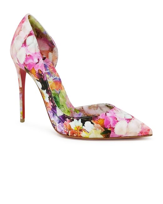 Christian Louboutin Pink Multi Leather Iriza 100 Pumps