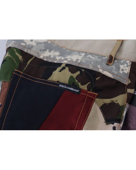 Dolce & Gabbana Black Patchwork Jeans Multicamouflage for men