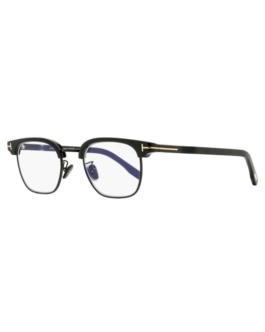 Tom Ford Black Brow Line Block Eyeglasses Tf5932-D-B 001-Gunmetal 47Mm Ft5932 Metal/Plastic (Acetate) for men