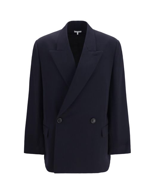 Loewe Blue Jacket Double-Breasted Wool-Blend Merino Wool (Ovis Aries) for men