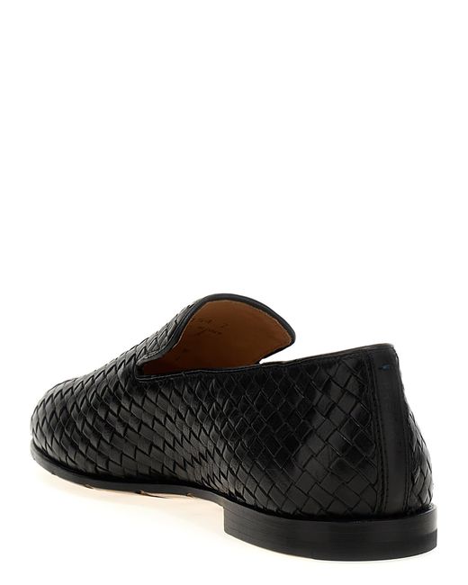 Premiata Black Braided Leather Loafers for men