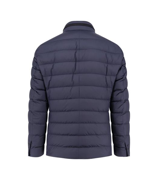 Moncler Blue Carrelet Jacket With Zip And Buttons for men