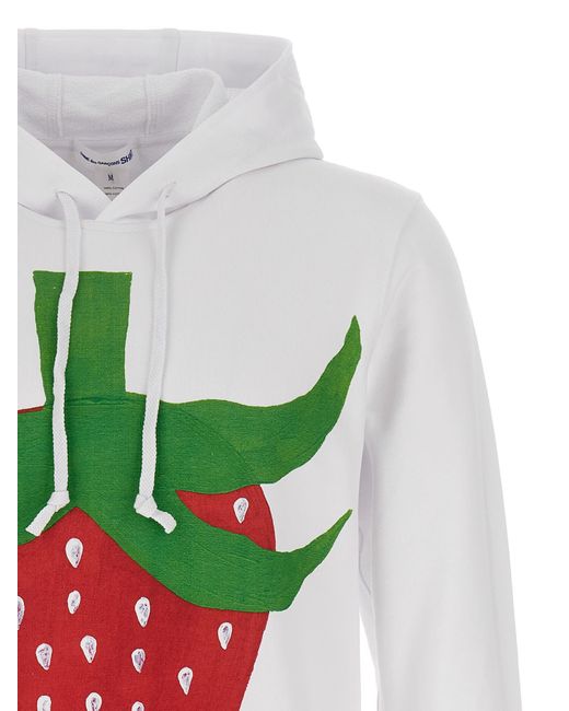 Comme des Garçons White Strawberry Sweatshirt for men