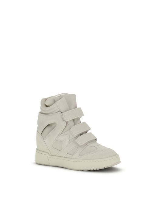 Isabel Marant White Wedge Leather Sneakers Im3-Gz