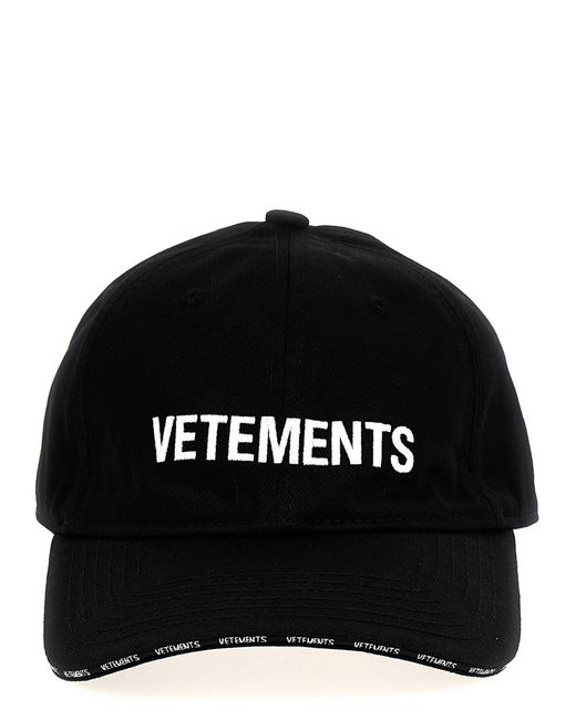 Vetements Black Logo Cap Hats for men
